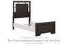 Covetown - Dark Brown - Twin Panel Headboard/Footboard and Slats