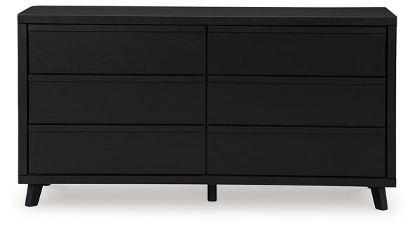 Danziar - Black - Six Drawer Dresser