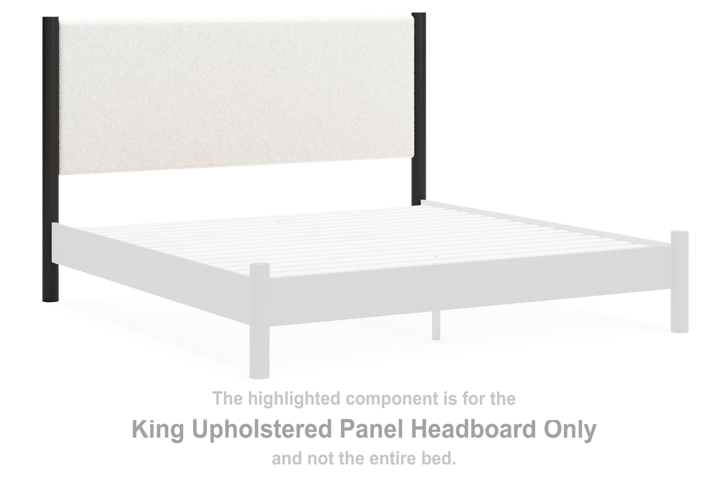 Cadmori - Black / White - King Upholstered Panel Headboard