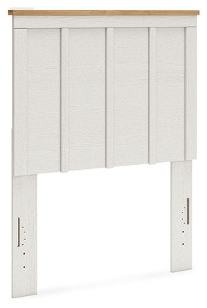 Linnocreek - White / Warm Brown - Twin Panel Headboard