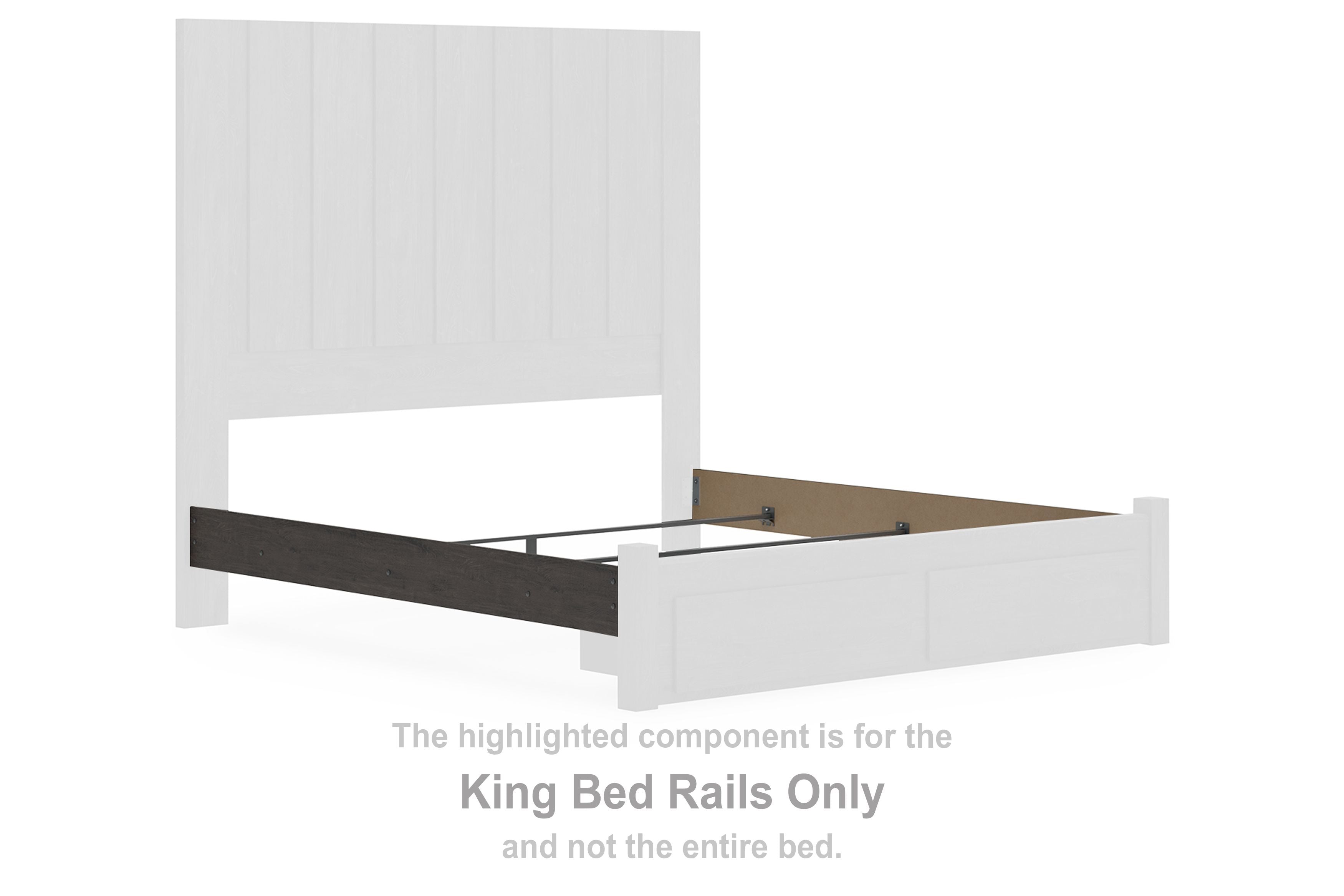 Fraluna - Charcoal - King Bed Rails