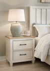 Shaybrock - Antique White / Brown - Two Drawer Night Stand