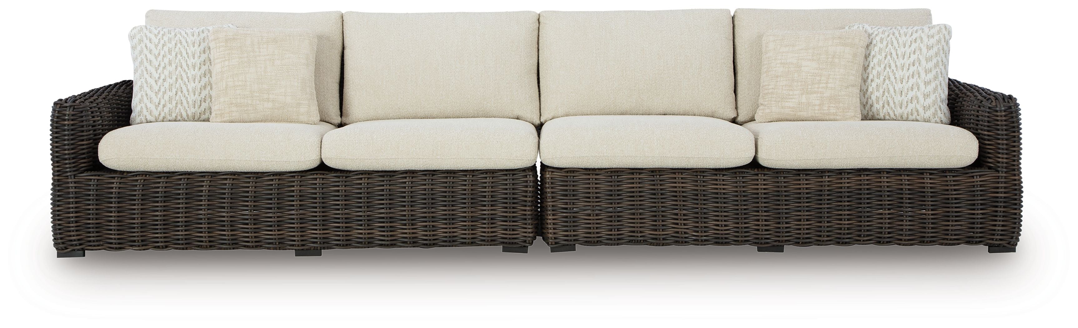 Kimora - Beige / Dark Brown - Raf/laf Loveseat With Cushion (Set of 2)