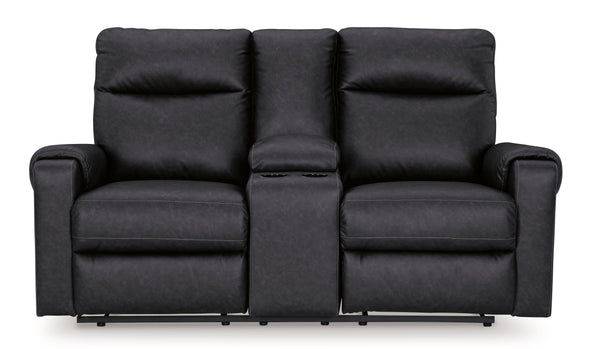 Axtellton - Carbon - Dbl Power Reclining Loveseat With Console