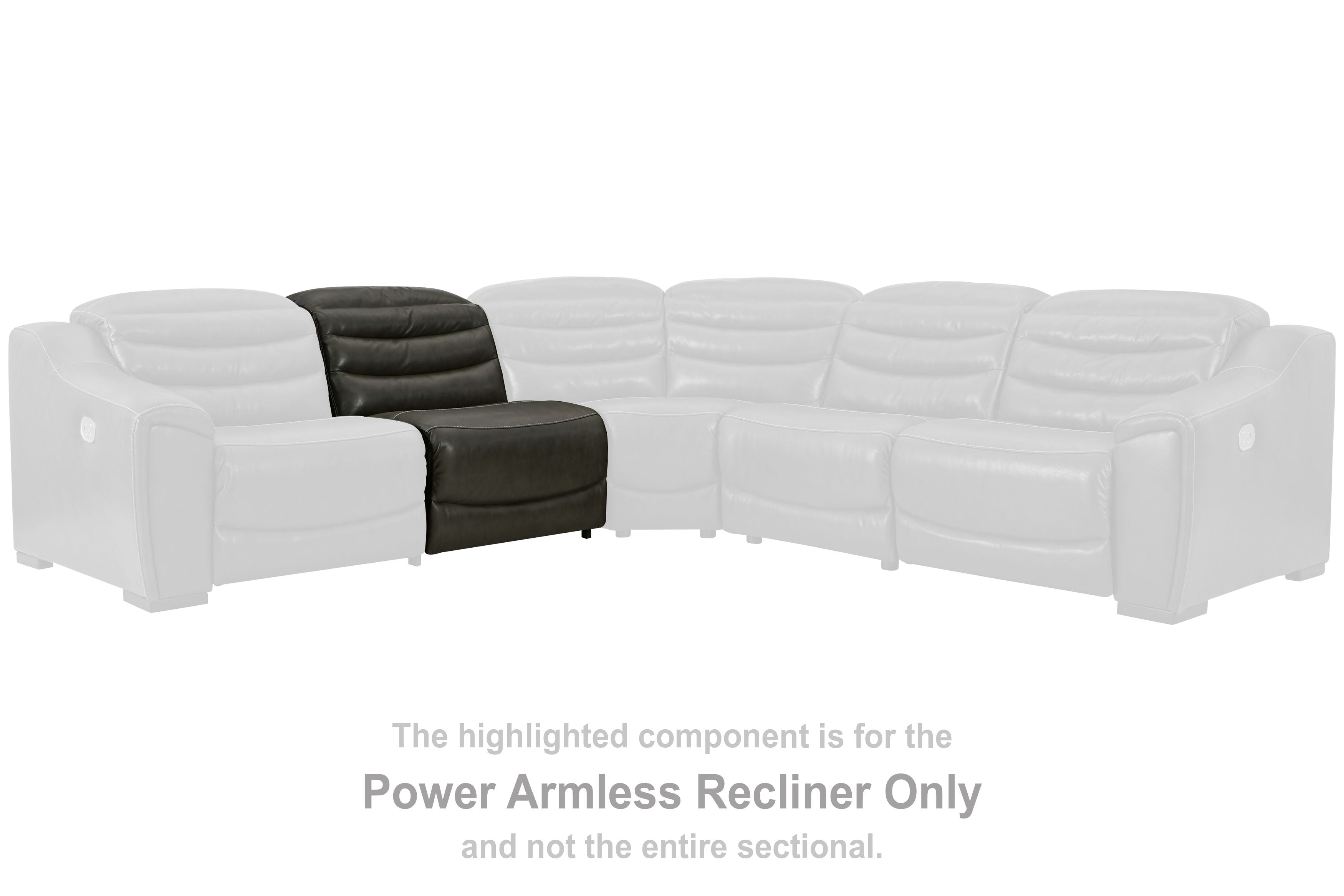 Center Line - Dark Gray - Pwr Armless Rec W/Adj Headrest