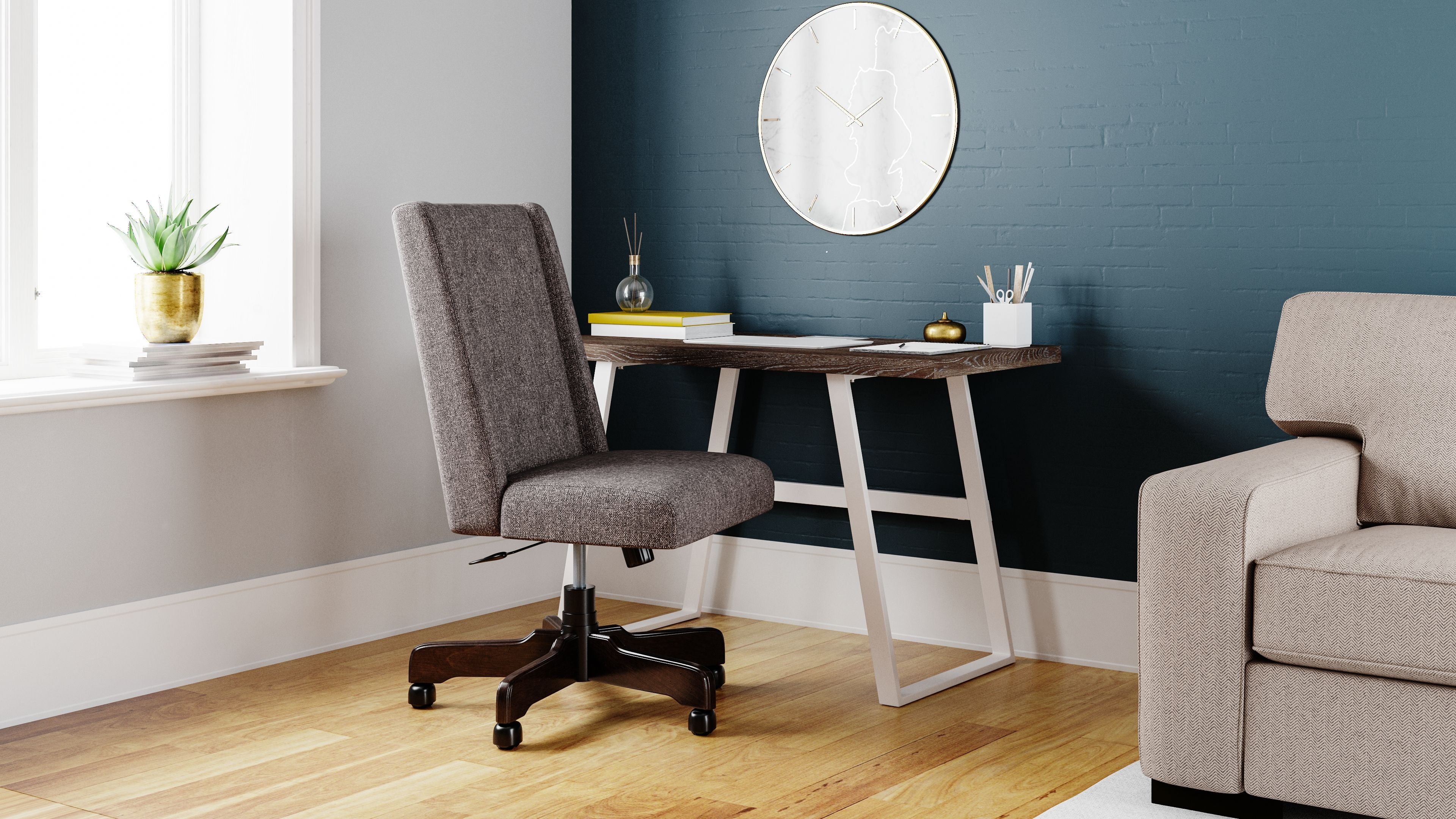 Dorrinson - White / Black / Gray - Home Office Desk