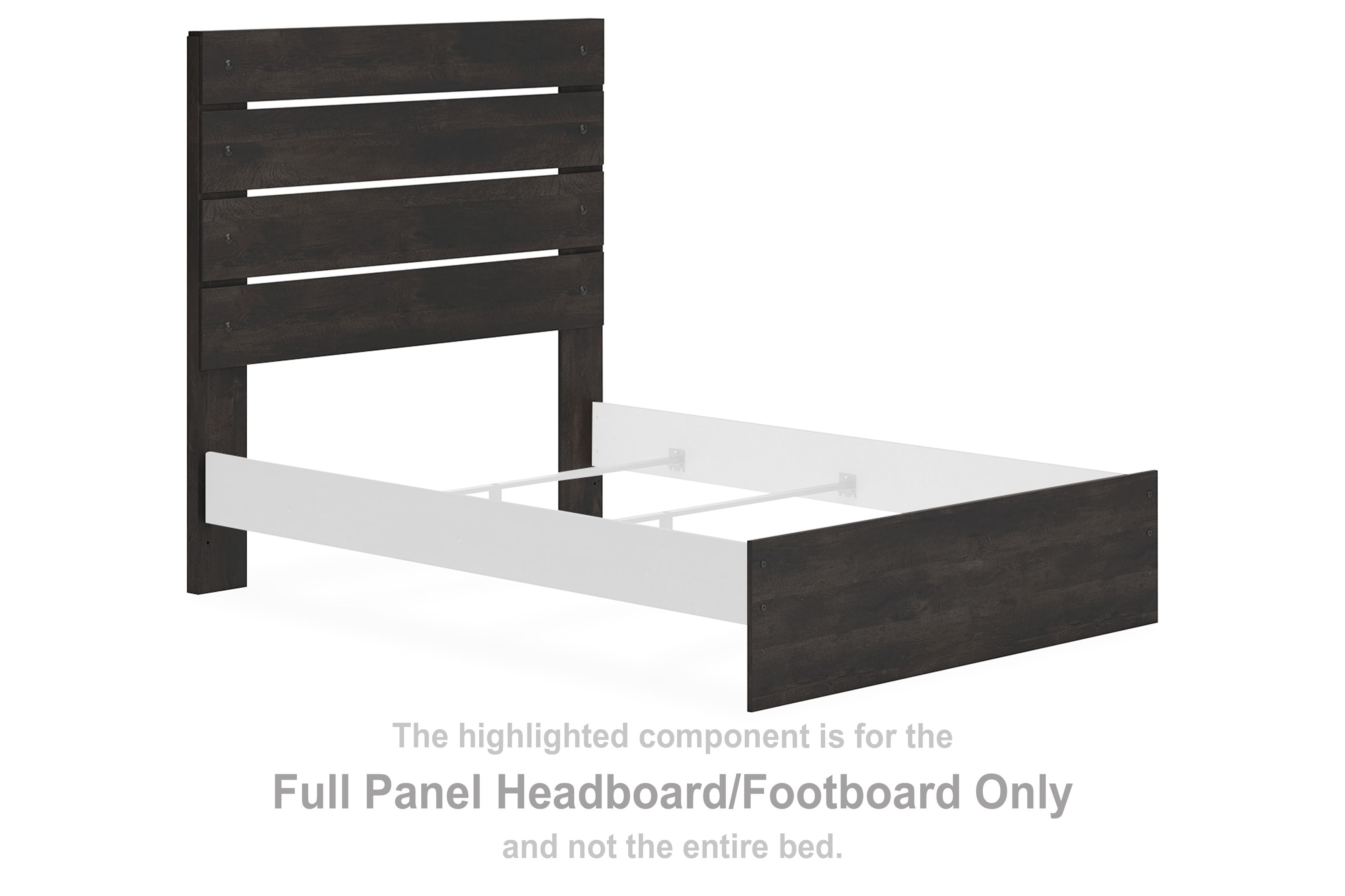 Hollivern - Dark Gray - Full Panel Headboard/Footboard