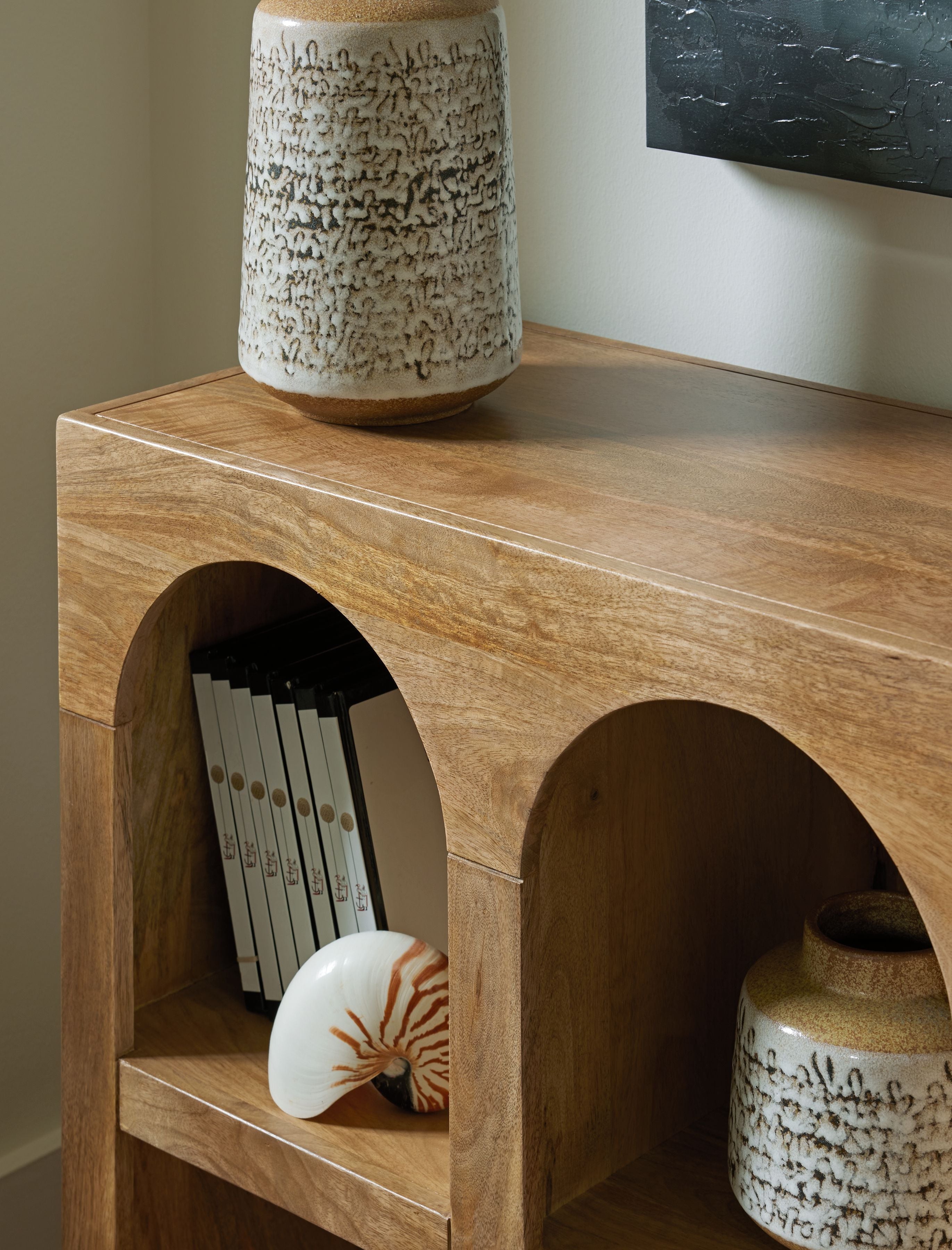 Luzmanacy - Natural Brown - Console Sofa Table