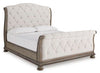 Ardenfield - Light Brown - King/California King Upholstered Sleigh Footboard/Slats