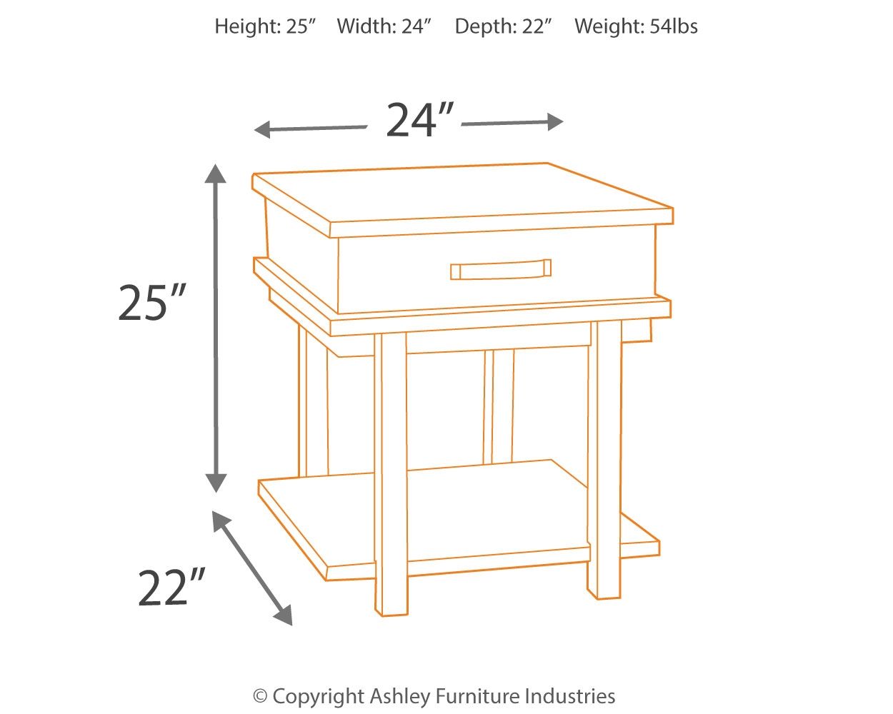 Stanah - Brown / Beige - Rectangular End Table