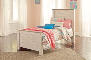 Willowton - Whitewash - Twin Panel Footboard