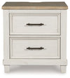 Shaybrock - Antique White / Brown - Two Drawer Night Stand