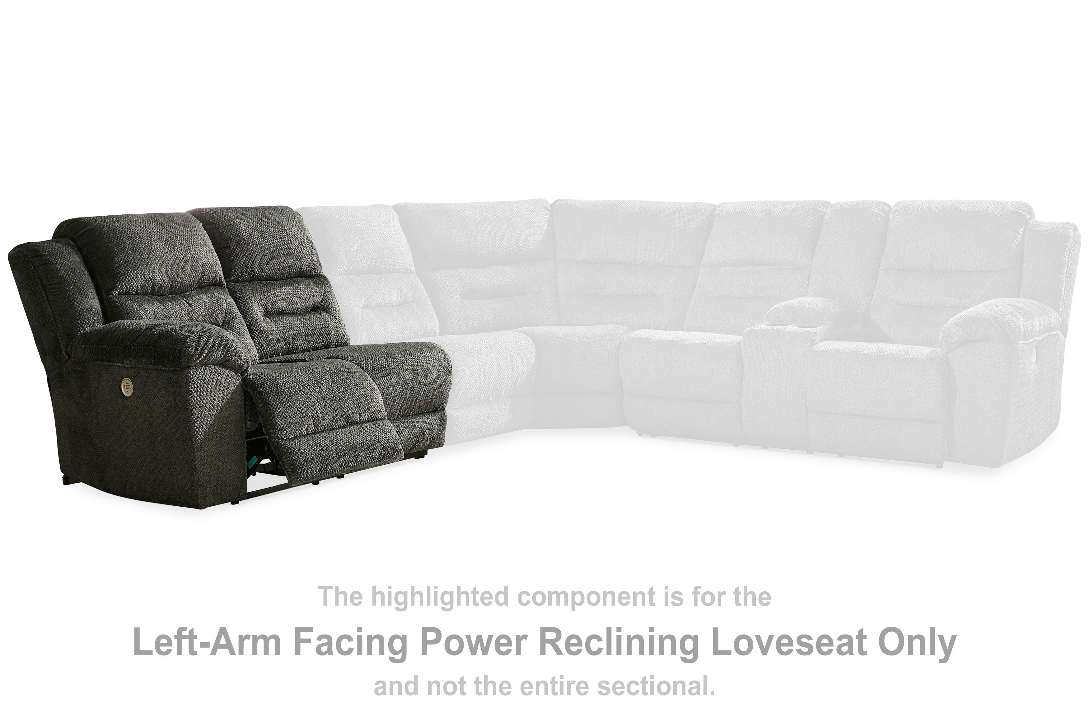 Nettington - Smoke - Laf Power Rec Loveseat