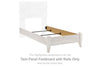 Paxberry - Whitewash - Twin Panel Footboard w/Rails