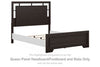 Covetown - Dark Brown - Queen Panel Headboard/Footboard and Slats