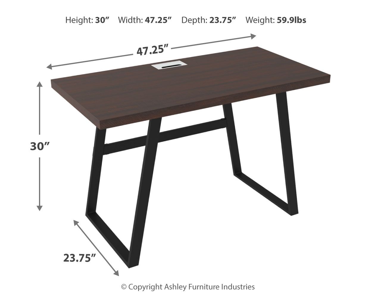 Camiburg - Warm Brown - Home Office Small Desk