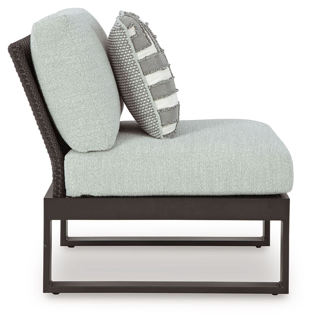 Beachloft - Black / Gray - Armless Chair With Cushion