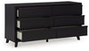 Danziar - Black - Six Drawer Dresser