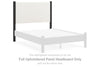 Cadmori - Black / White - Full Upholstered Panel Headboard