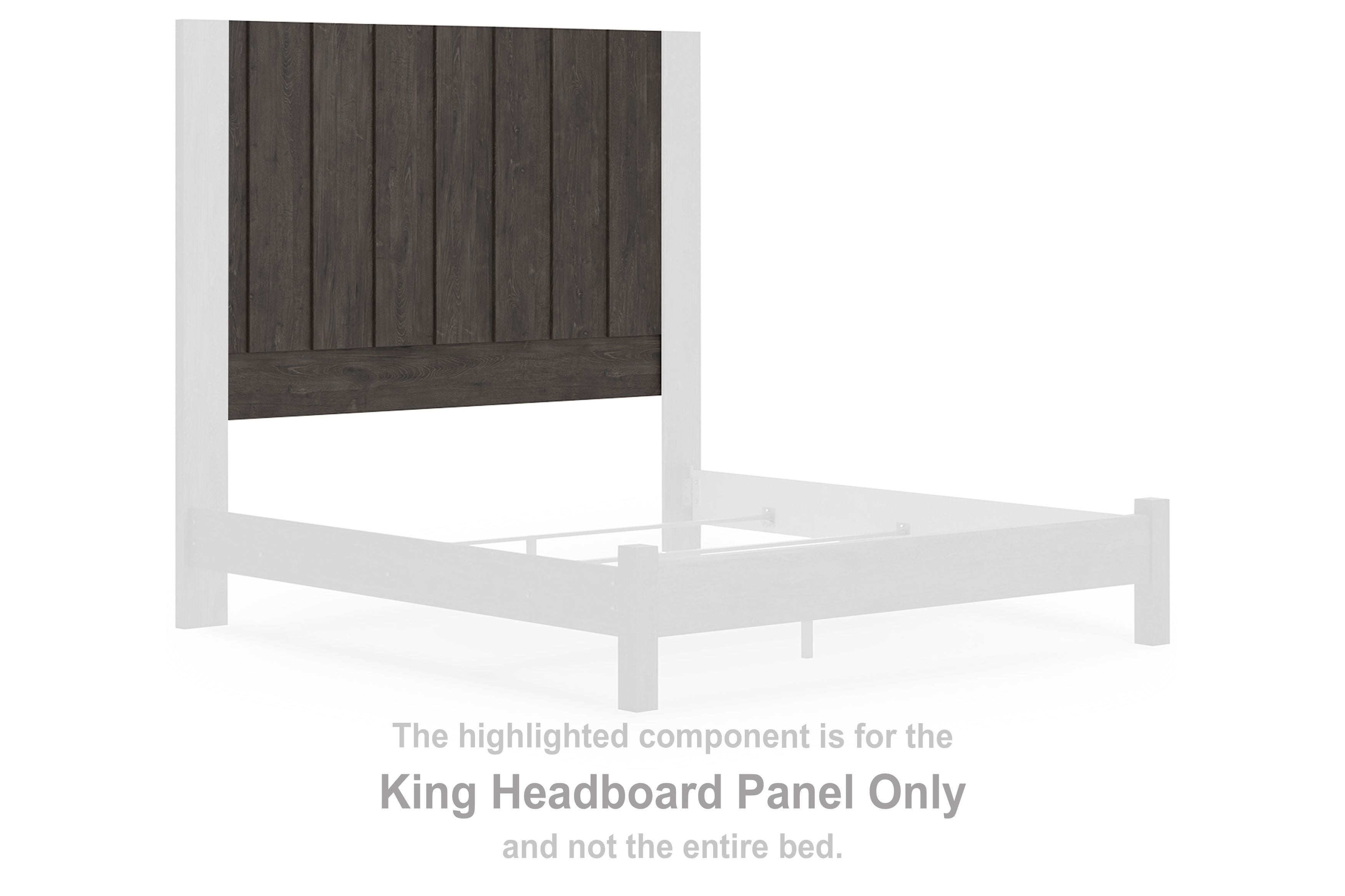 Fraluna - Charcoal - King Headboard Panel