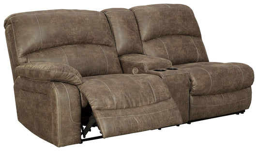 Segburg - Driftwood - Laf Rec Power Sofa W/Console