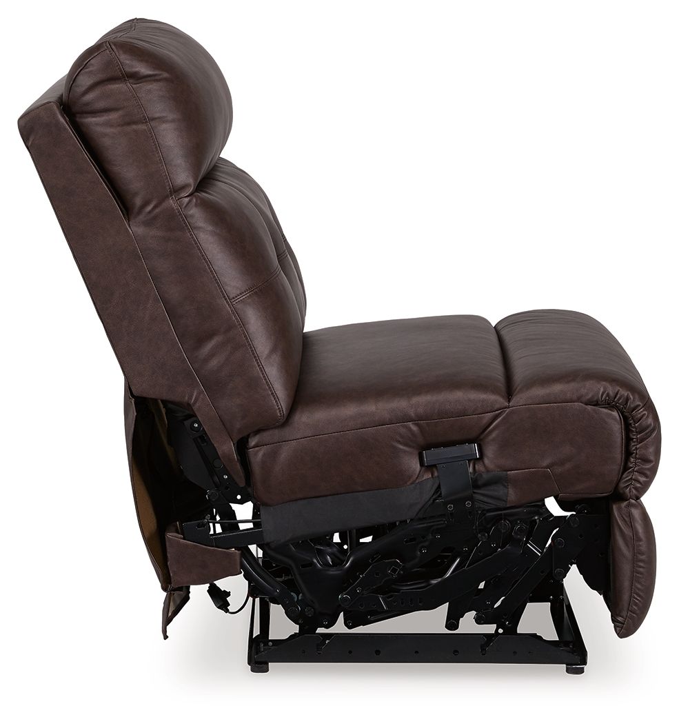 Punch Up - Walnut - Power Armless Recliner With Adj Headrest