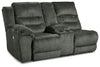 Nettington - Smoke - Laf Power Rec Loveseat W/Console