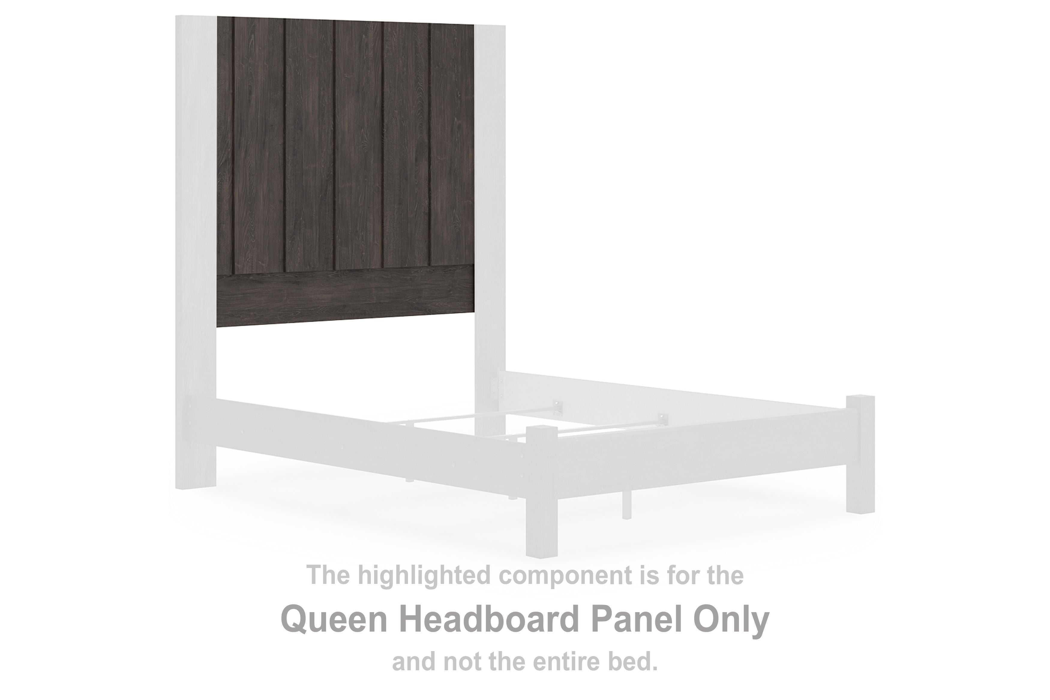 Fraluna - Charcoal - Queen Headboard Panel