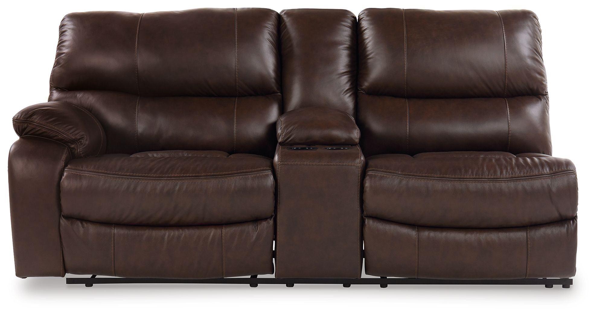 Family Circle - Dark Brown - Laf Dbl Power Reclining Loveseat with Console