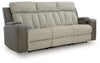 WhipLash - Sisal - Power Reclining Sofa With Adj Headrest