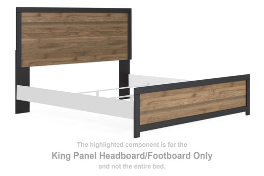 Vertani - Black / Honey Brown - King Panel Headboard/Footboard