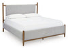 Lyncott - Gray / Brown - King/California King Upholstered Headboard/Footboard/Slats