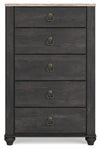 Nanforth - Two-tone - Five Drawer Chest