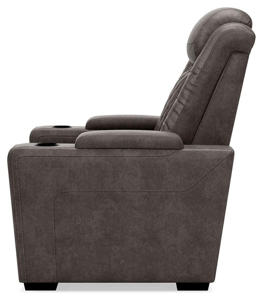 HyllMont - Gray - PWR Recliner/Adj Headrest