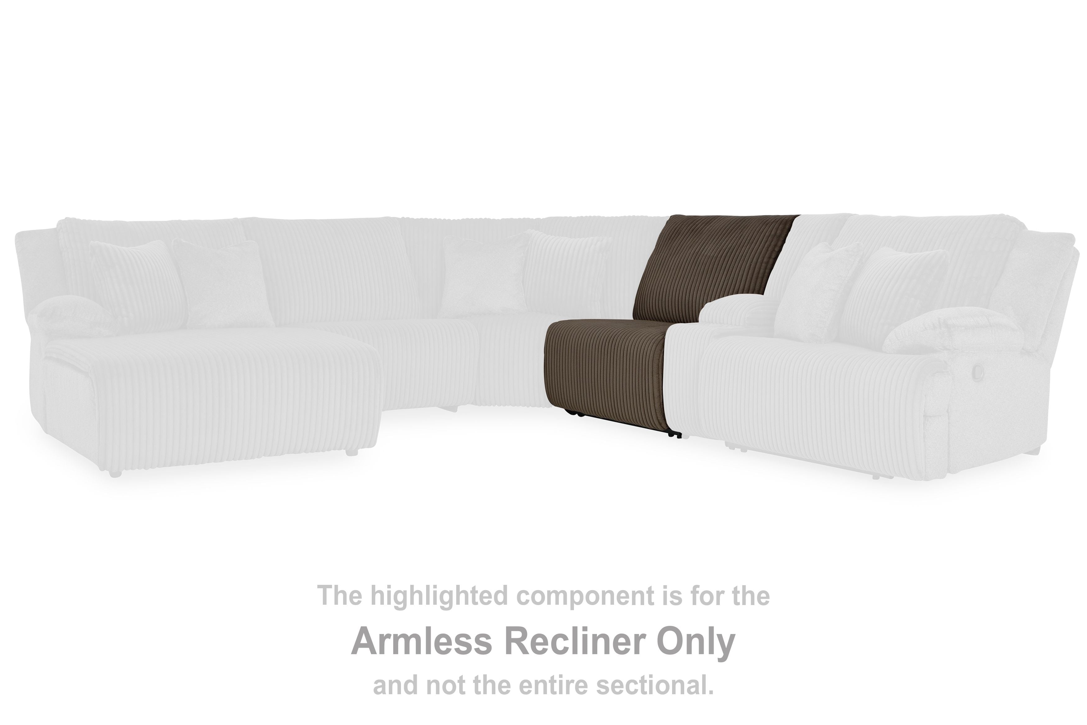 Top Tier - Chocolate - Armless Recliner