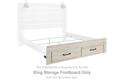 Cambeck - Whitewash - King Storage Footboard