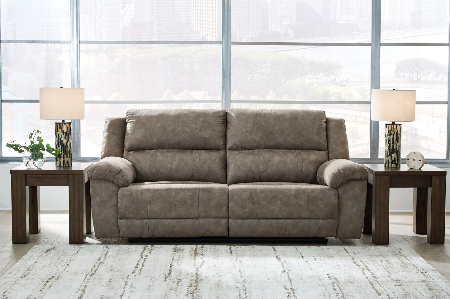 Laresview - Fossil - 2 Seat Reclining Sofa