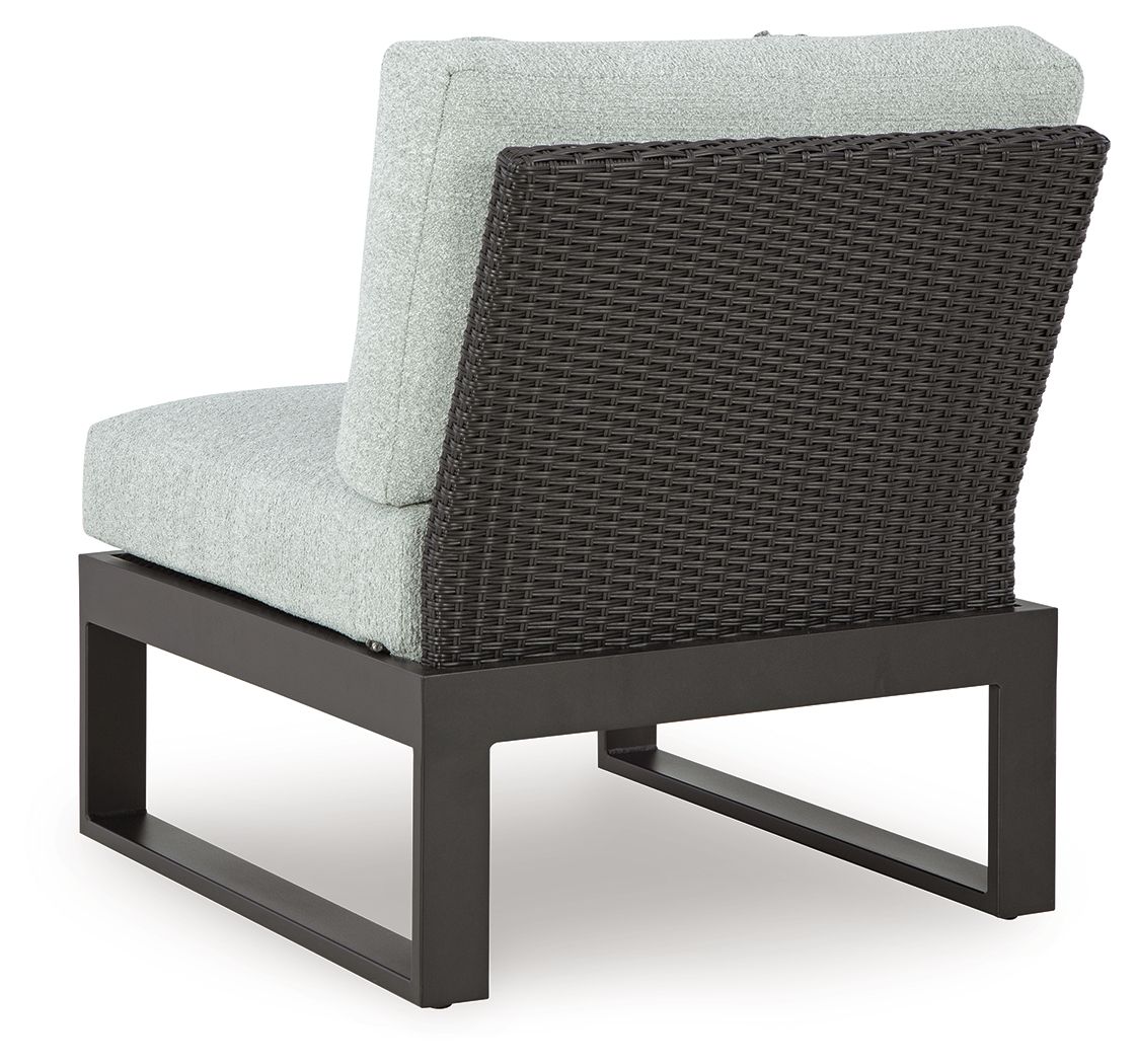 Beachloft - Black / Gray - Armless Chair With Cushion