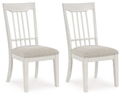 Shaybrock - Antique White / Brown - Dining Upholstered Side Chair (Set of 2)