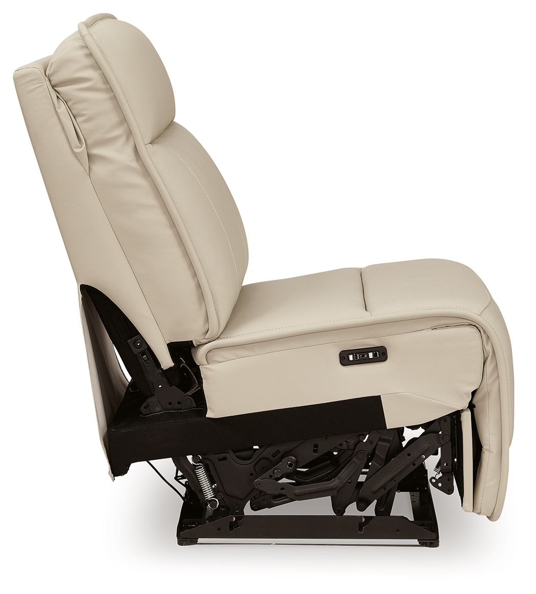 Double Deal - Almond - Power Armless Recliner With Adj Headrest