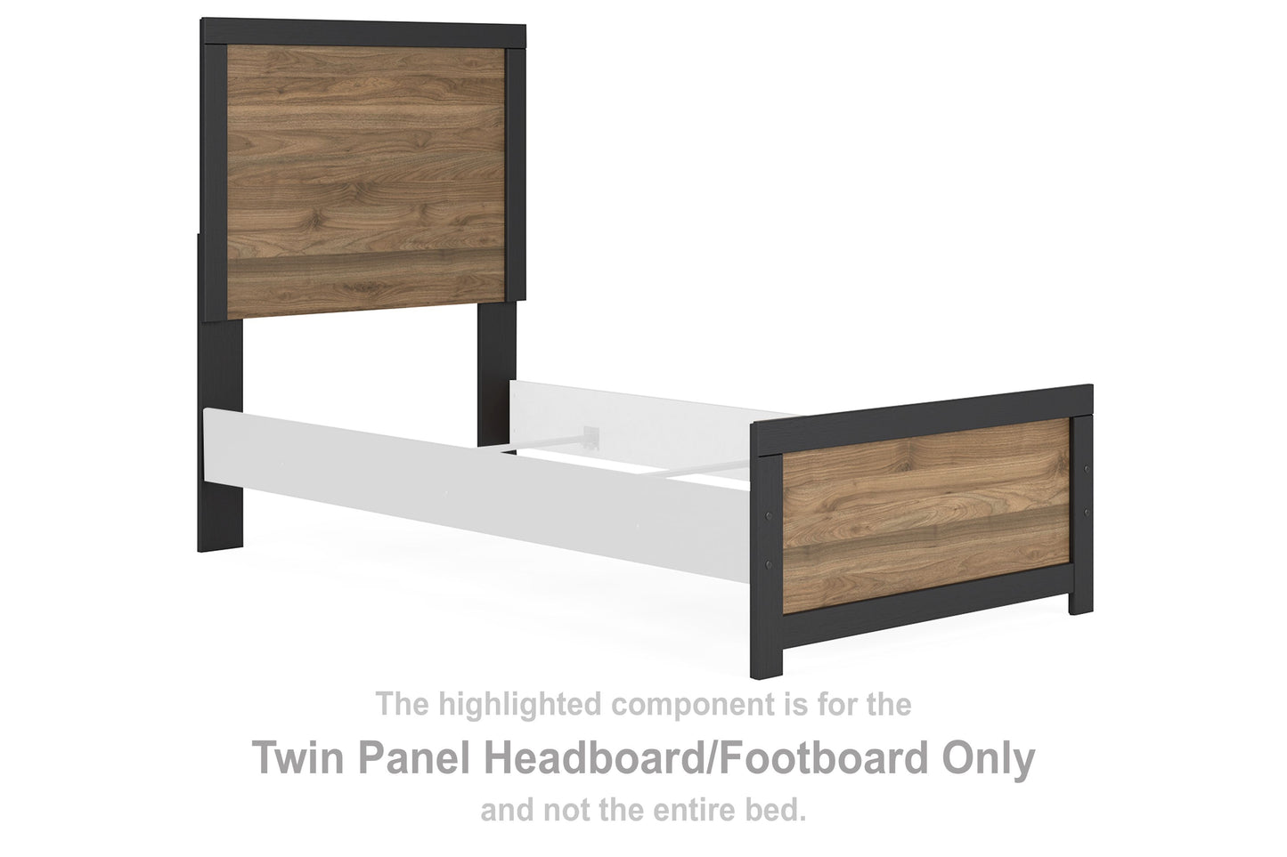 Vertani - Black / Honey Brown - Twin Panel Headboard/Footboard