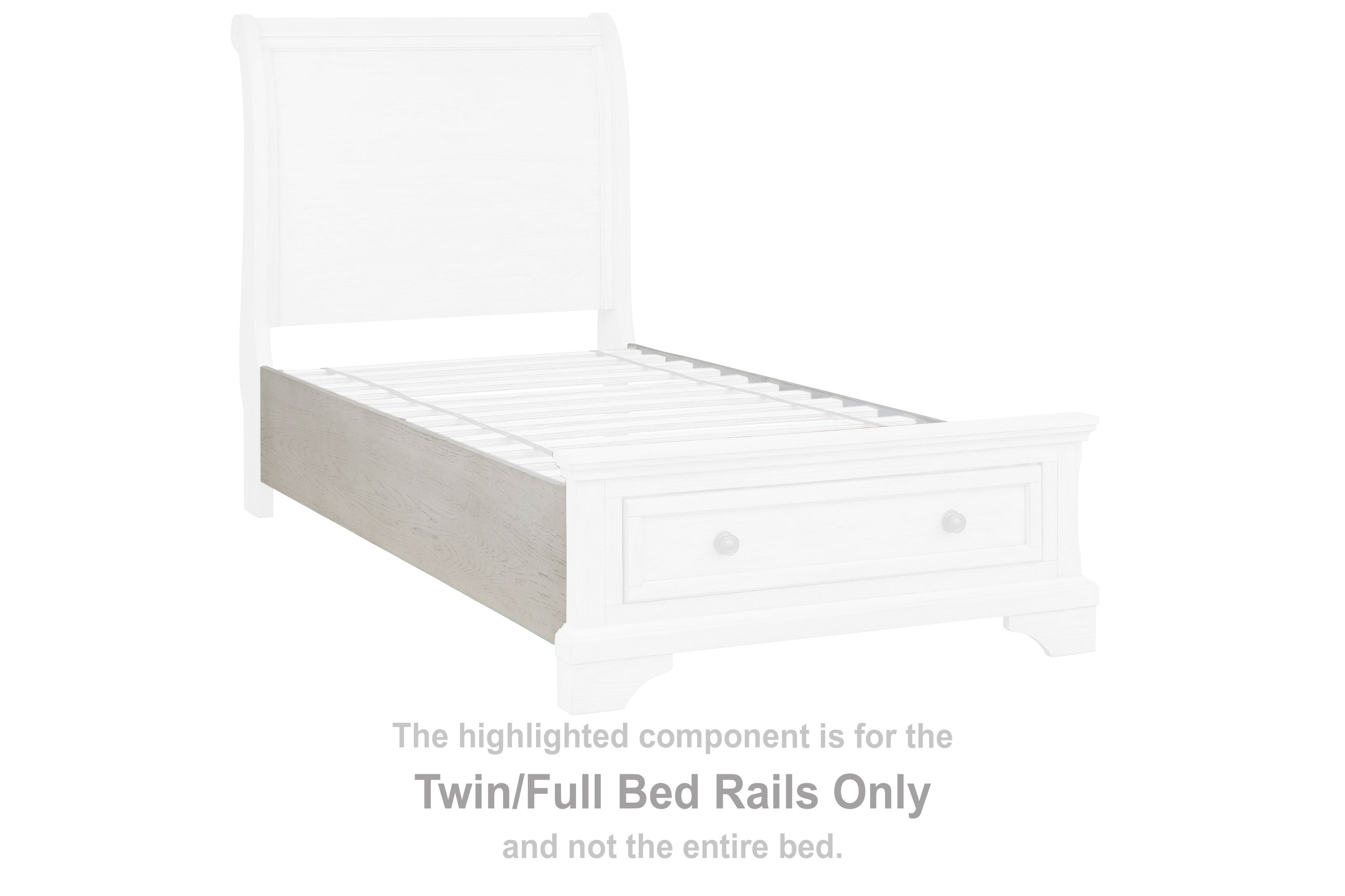 Robbinsdale - Antique White - Twin/Full Bed Rails