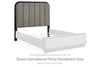 Rowanbeck - Gray / Black - Queen Upholstered Panel Headboard