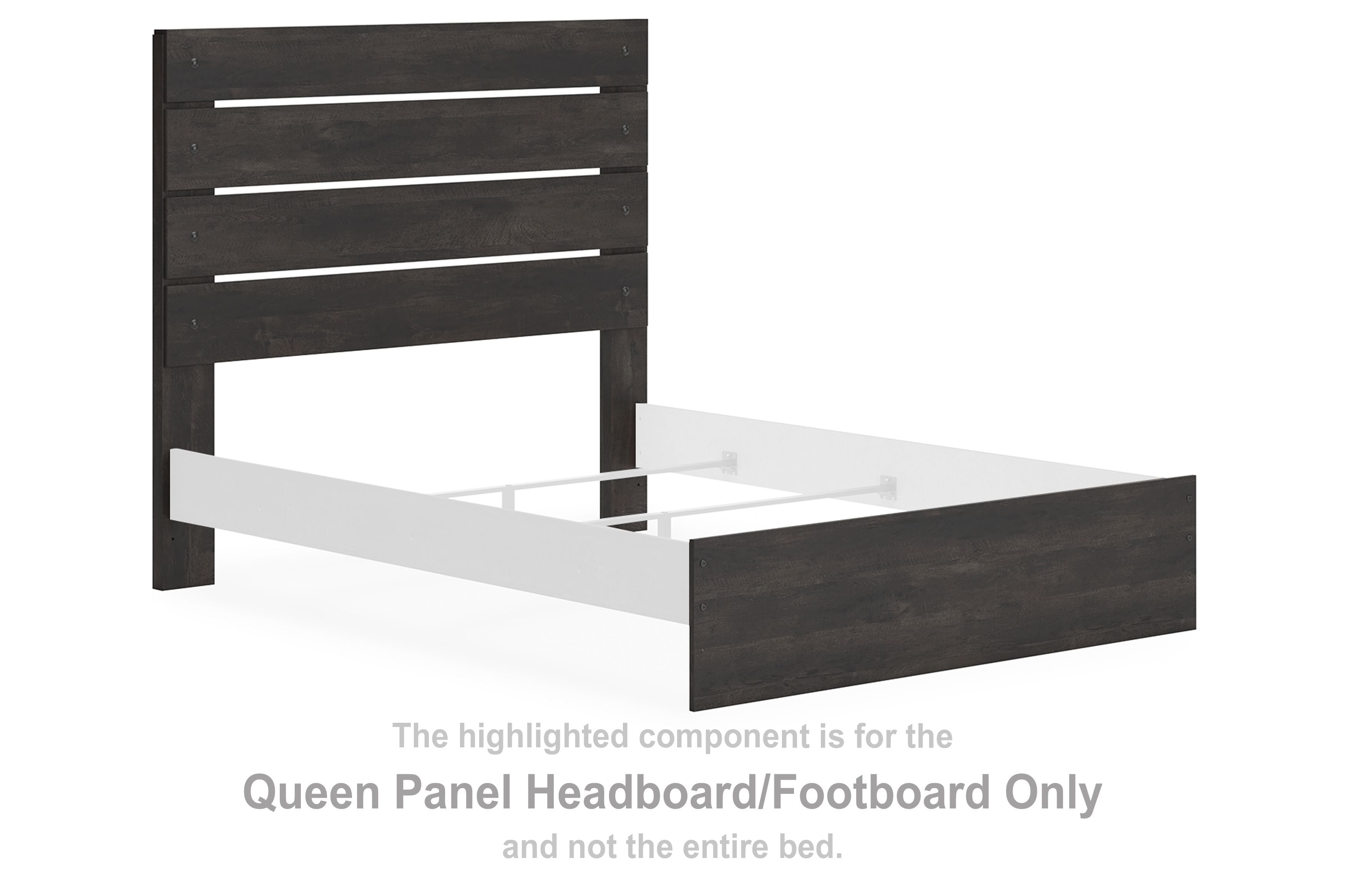 Hollivern - Dark Gray - Queen Panel Headboard/Footboard