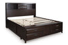 Vanmore - Dark Brown - King/California King Storage Footboard With Roll Slats