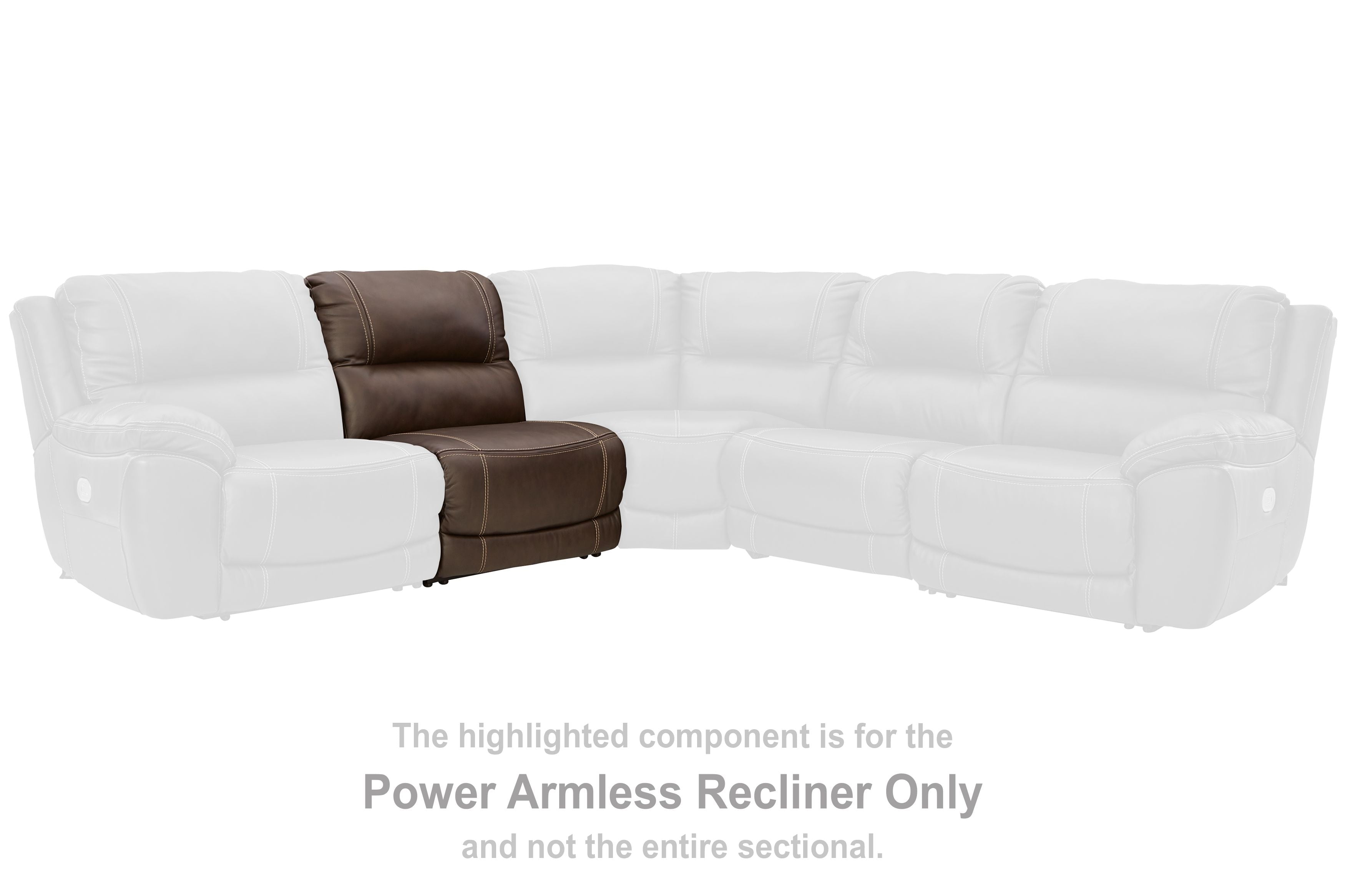 Dunleith - Chocolate - Pwr Armless Rec W/Adj Headrest