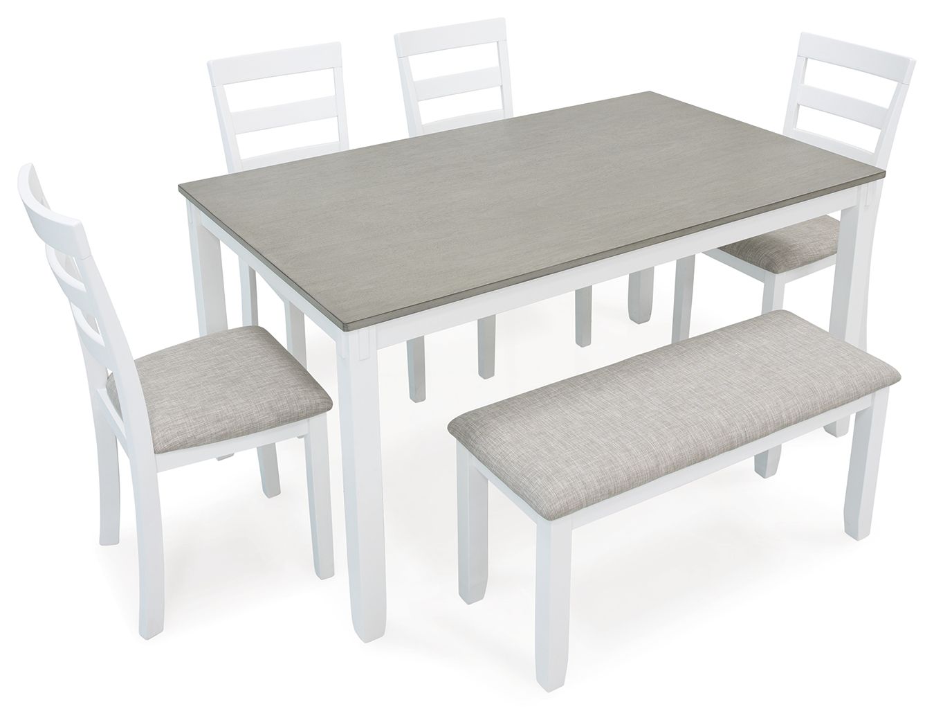 Stonehollow - White / Gray - Rectangular Drm Table Set (Set of 6)