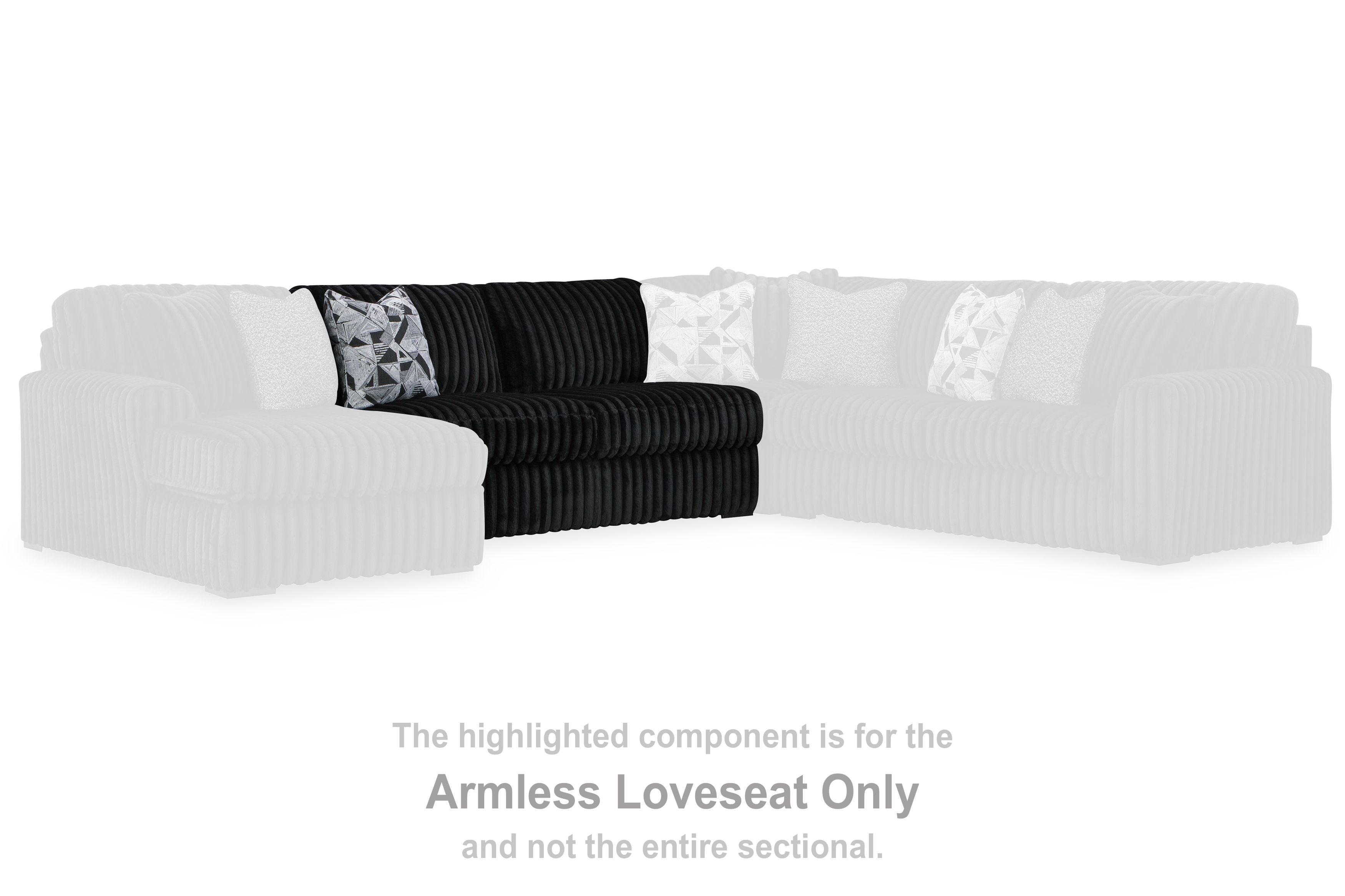 Midnight-Madness - Onyx - Armless Loveseat