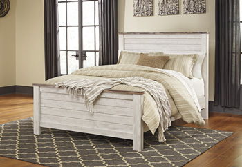 Willowton - Whitewash - Queen Panel Footboard