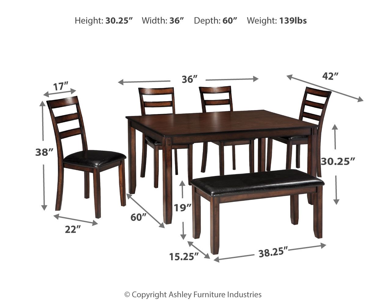 Coviar - Brown - Dining Room Table Set (Set of 6)